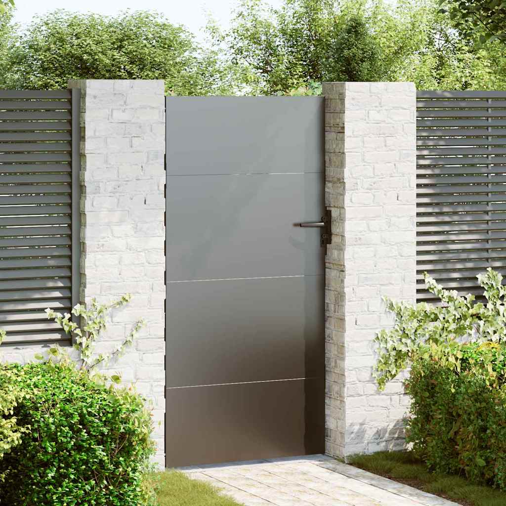 Tuinpoort met slot Zwart 85 x 200 cm Poedergecoat staal is nu te koop bij PeponiXL, paradijselijk wonen!