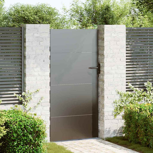 Tuinpoort met slot Zwart 85 x 200 cm Poedergecoat staal is nu te koop bij PeponiXL, paradijselijk wonen!