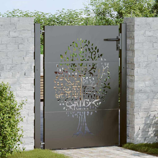Tuinpoort met slot Zwart 110 x 155 cm Poedergecoat staal is nu te koop bij PeponiXL, paradijselijk wonen!