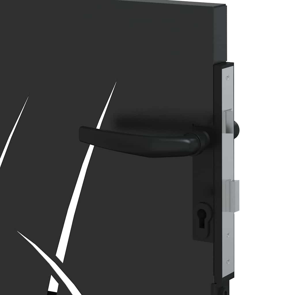 Tuinpoort met slot Zwart 110 x 105 cm Poedergecoat staal is nu te koop bij PeponiXL, paradijselijk wonen!