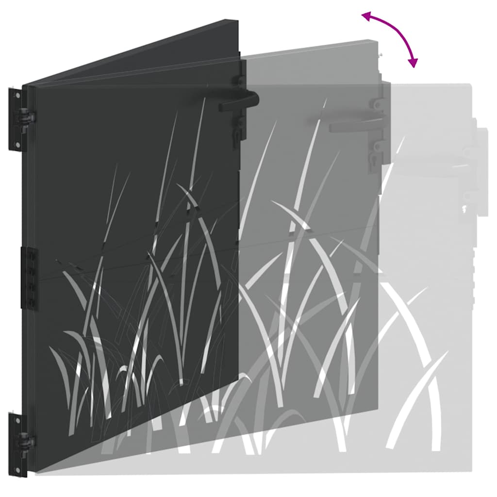 Tuinpoort met slot Zwart 110 x 105 cm Poedergecoat staal is nu te koop bij PeponiXL, paradijselijk wonen!