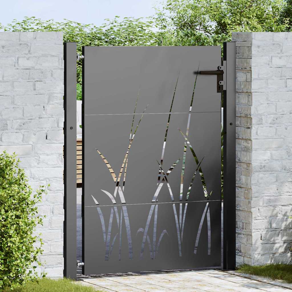 Tuinpoort met slot Zwart 110 x 130 cm Poedergecoat staal is nu te koop bij PeponiXL, paradijselijk wonen!