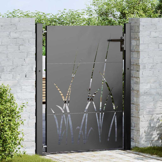 Tuinpoort met slot Zwart 110 x 130 cm Poedergecoat staal is nu te koop bij PeponiXL, paradijselijk wonen!