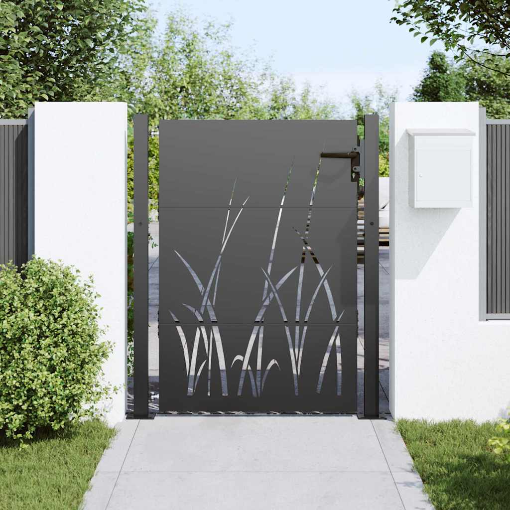 Tuinpoort met slot Zwart 110 x 130 cm Poedergecoat staal is nu te koop bij PeponiXL, paradijselijk wonen!