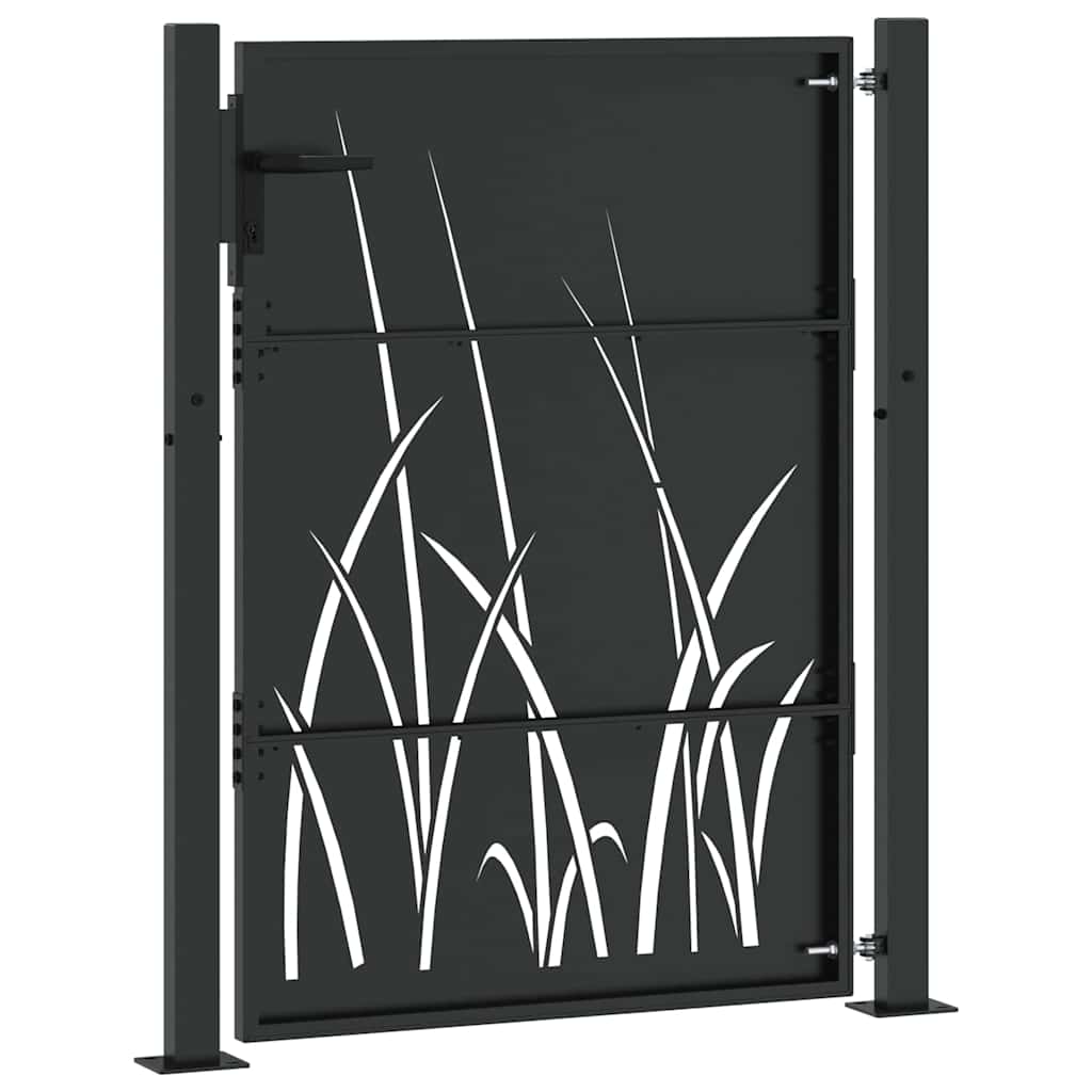 Tuinpoort met slot Zwart 110 x 130 cm Poedergecoat staal is nu te koop bij PeponiXL, paradijselijk wonen!