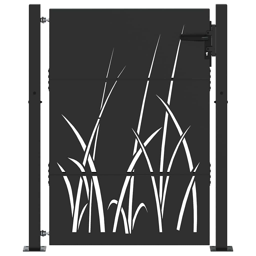 Tuinpoort met slot Zwart 110 x 130 cm Poedergecoat staal is nu te koop bij PeponiXL, paradijselijk wonen!