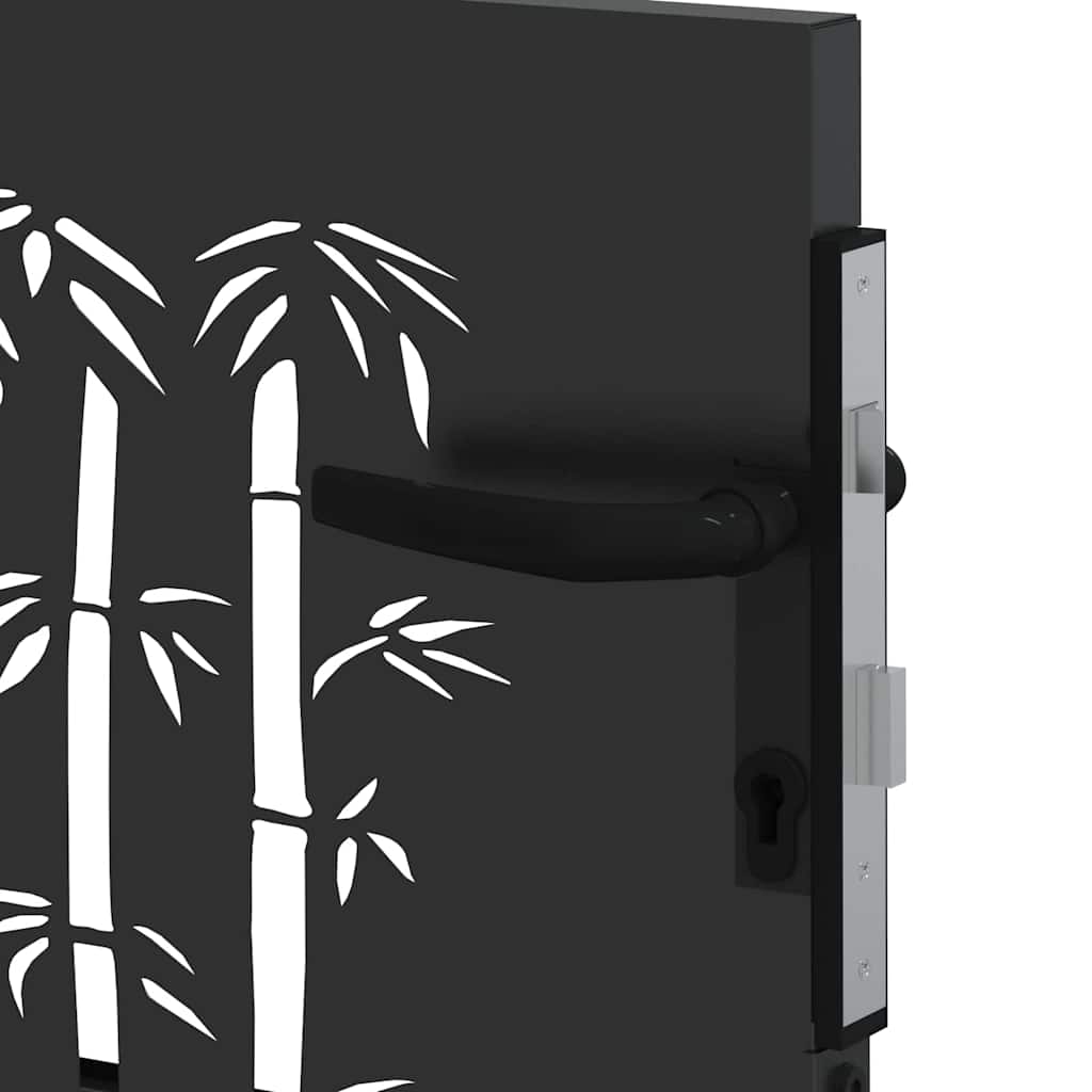 Tuinpoort met slot Zwart 110 x 105 cm Gepoedercoat staal is nu te koop bij PeponiXL, paradijselijk wonen!