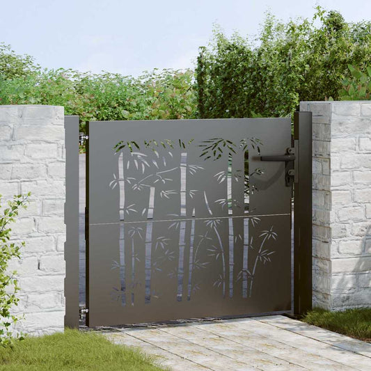Tuinpoort met slot Zwart 110 x 105 cm Gepoedercoat staal is nu te koop bij PeponiXL, paradijselijk wonen!