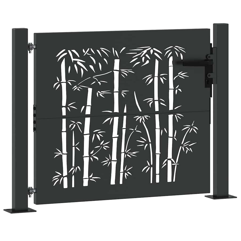 Tuinpoort met slot Zwart 110 x 105 cm Gepoedercoat staal is nu te koop bij PeponiXL, paradijselijk wonen!