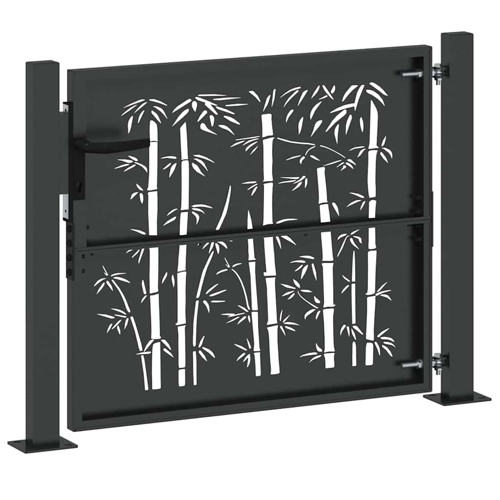 Tuinpoort met slot Zwart 110 x 105 cm Gepoedercoat staal is nu te koop bij PeponiXL, paradijselijk wonen!