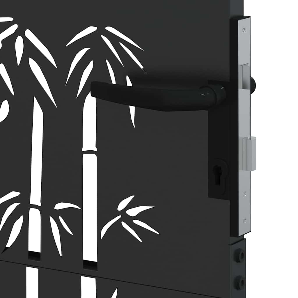 Tuinpoort met slot Zwart 110 x 130 cm Gepoedercoat staal is nu te koop bij PeponiXL, paradijselijk wonen!