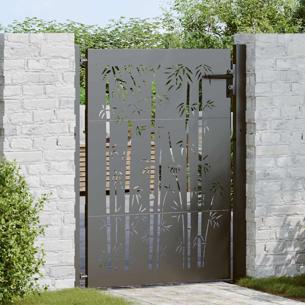Tuinpoort met slot Zwart 110 x 130 cm Gepoedercoat staal is nu te koop bij PeponiXL, paradijselijk wonen!