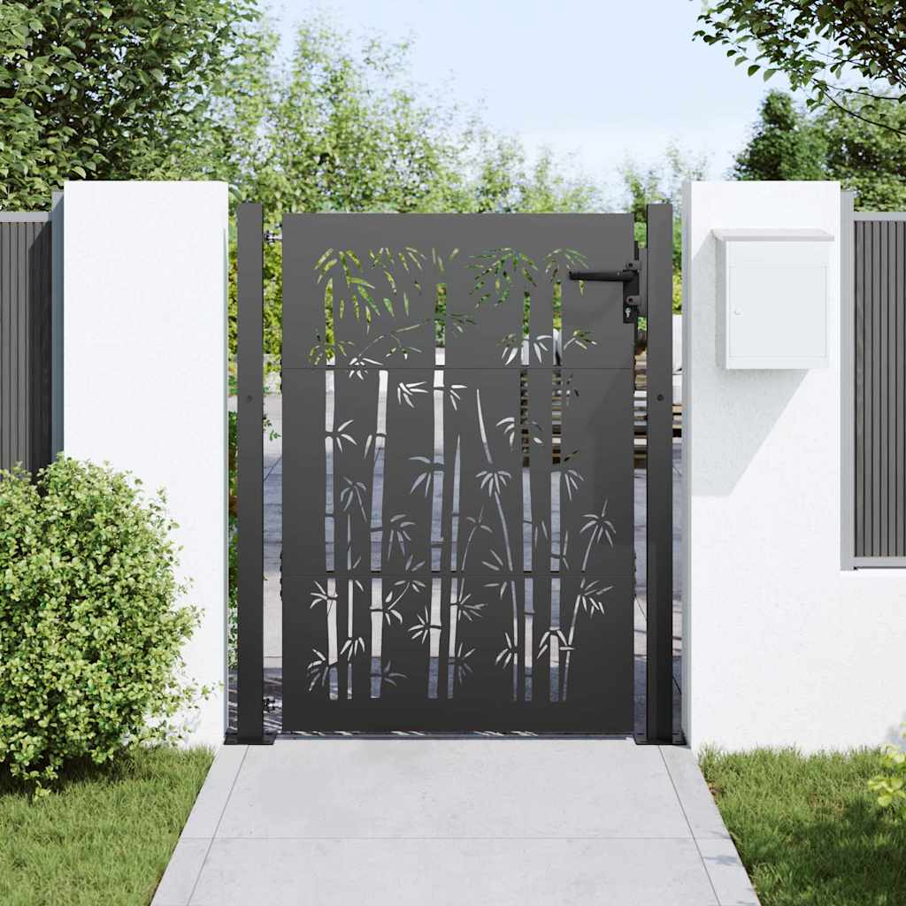 Tuinpoort met slot Zwart 110 x 130 cm Gepoedercoat staal is nu te koop bij PeponiXL, paradijselijk wonen!