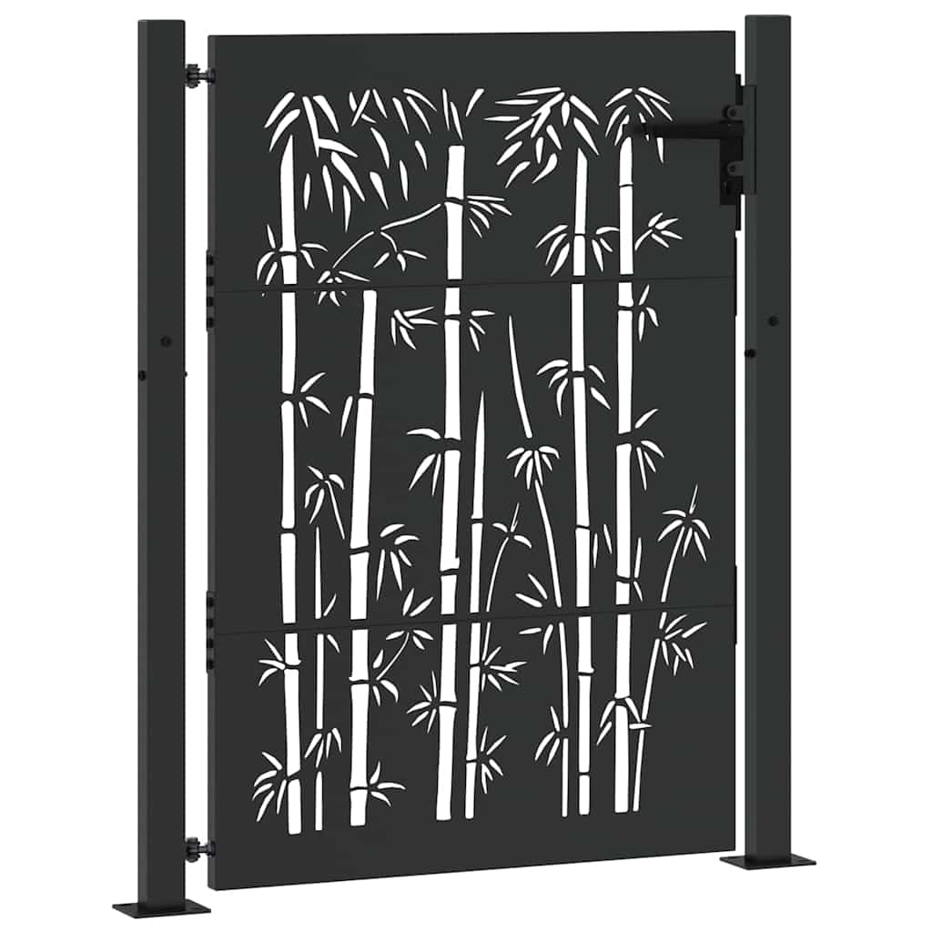 Tuinpoort met slot Zwart 110 x 130 cm Gepoedercoat staal is nu te koop bij PeponiXL, paradijselijk wonen!