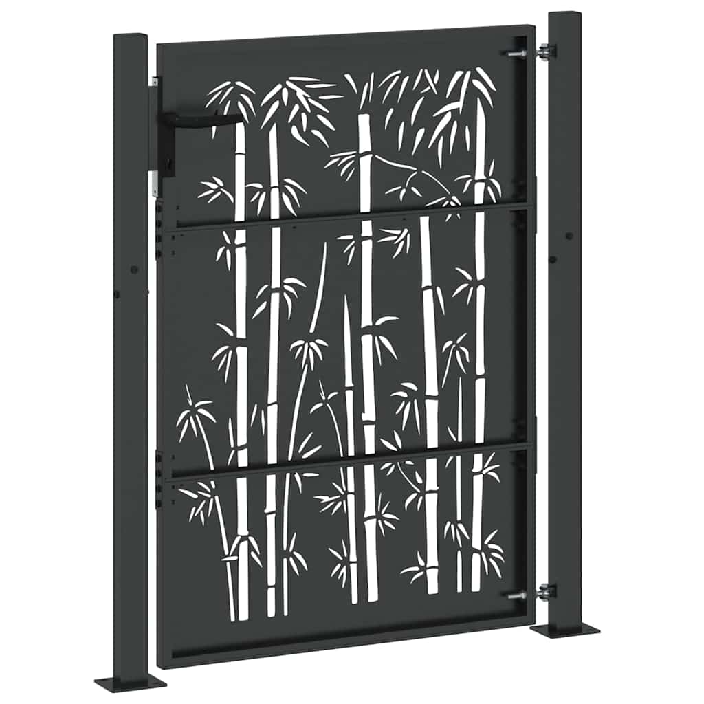 Tuinpoort met slot Zwart 110 x 130 cm Gepoedercoat staal is nu te koop bij PeponiXL, paradijselijk wonen!