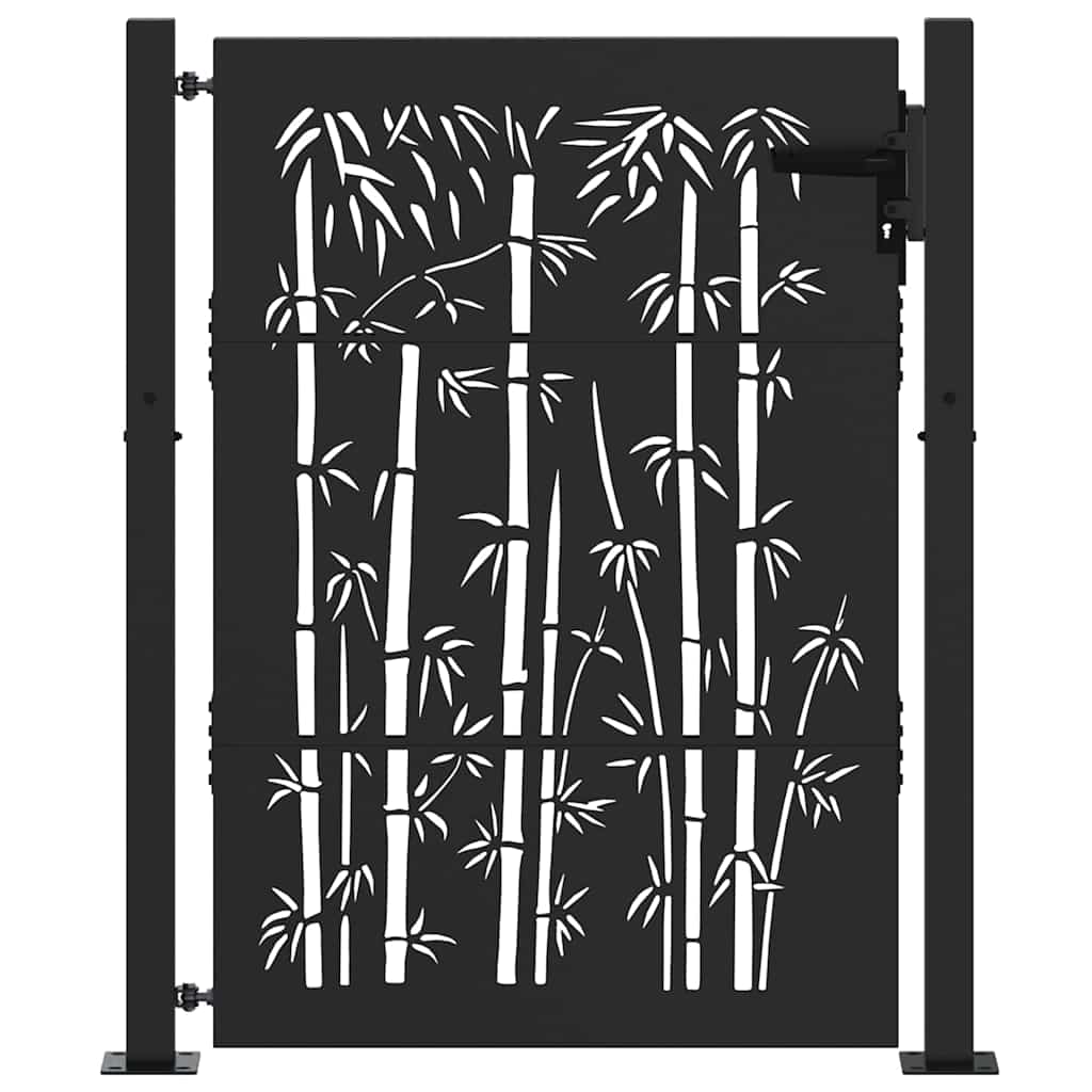 Tuinpoort met slot Zwart 110 x 130 cm Gepoedercoat staal is nu te koop bij PeponiXL, paradijselijk wonen!