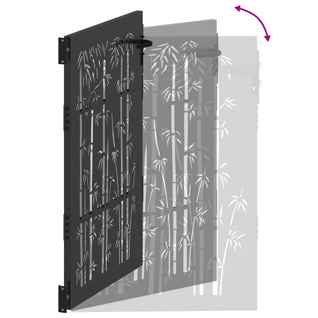 Tuinpoort met slot Zwart 110 x 130 cm Gepoedercoat staal is nu te koop bij PeponiXL, paradijselijk wonen!