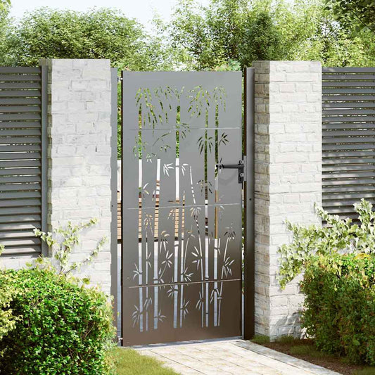 Tuinpoort met slot Zwart 110 x 205 cm Gepoedercoat staal is nu te koop bij PeponiXL, paradijselijk wonen!