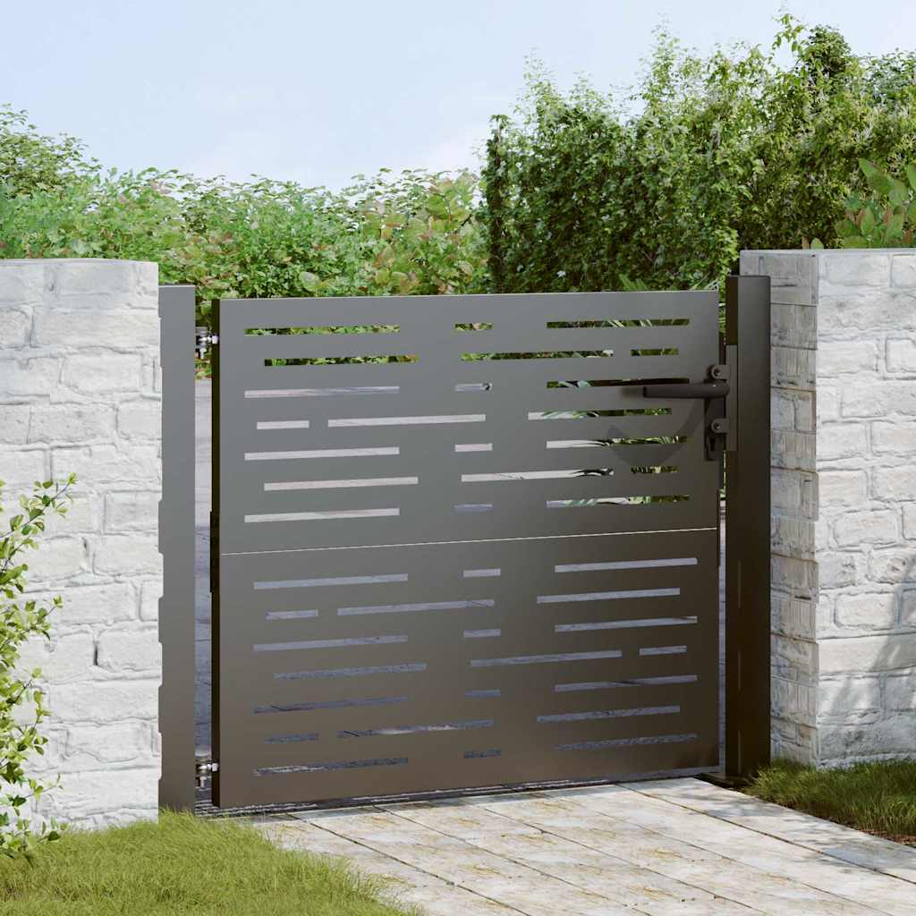 Tuinpoort met slot Zwart 110 x 105 cm Gepoedercoat staal is nu te koop bij PeponiXL, paradijselijk wonen!