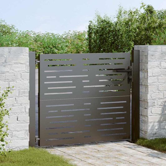 Tuinpoort met slot Zwart 110 x 105 cm Gepoedercoat staal is nu te koop bij PeponiXL, paradijselijk wonen!