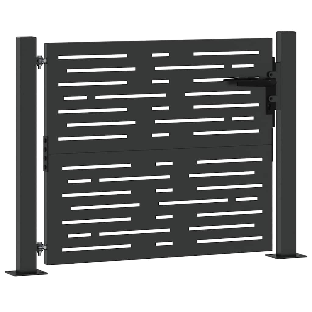 Tuinpoort met slot Zwart 110 x 105 cm Gepoedercoat staal is nu te koop bij PeponiXL, paradijselijk wonen!