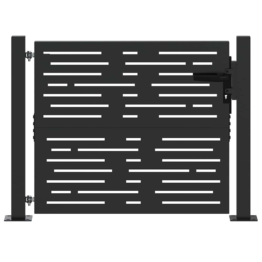 Tuinpoort met slot Zwart 110 x 105 cm Gepoedercoat staal is nu te koop bij PeponiXL, paradijselijk wonen!