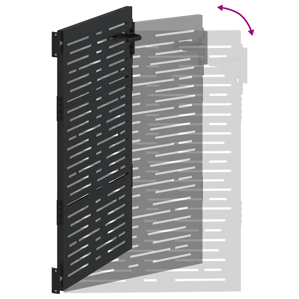 Tuinpoort met slot Zwart 110 x 130 cm Gepoedercoat staal is nu te koop bij PeponiXL, paradijselijk wonen!