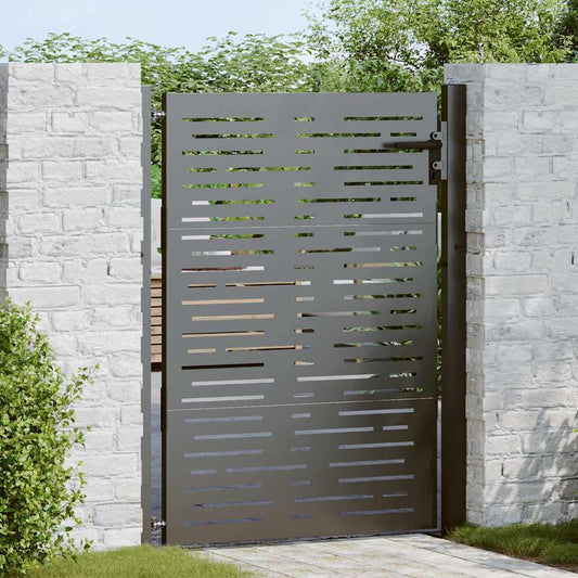 Tuinpoort met slot Zwart 110 x 155 cm Gepoedercoat staal is nu te koop bij PeponiXL, paradijselijk wonen!