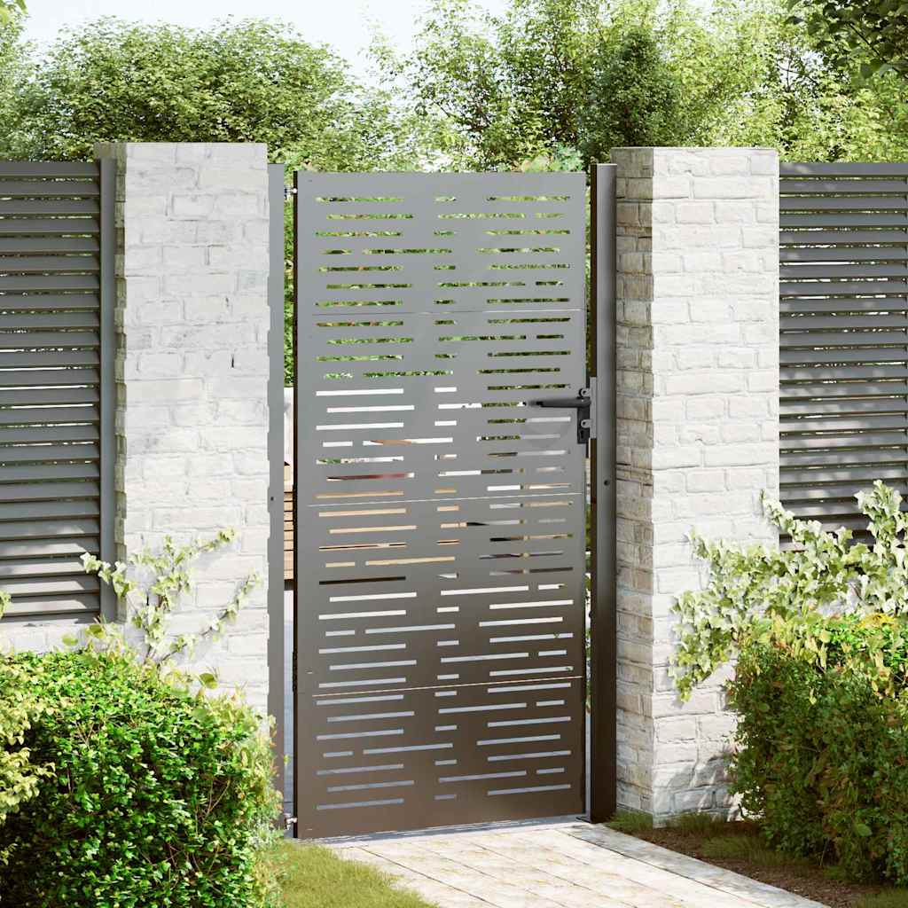 Tuinpoort met slot Zwart 110 x 180 cm Gepoedercoat staal is nu te koop bij PeponiXL, paradijselijk wonen!