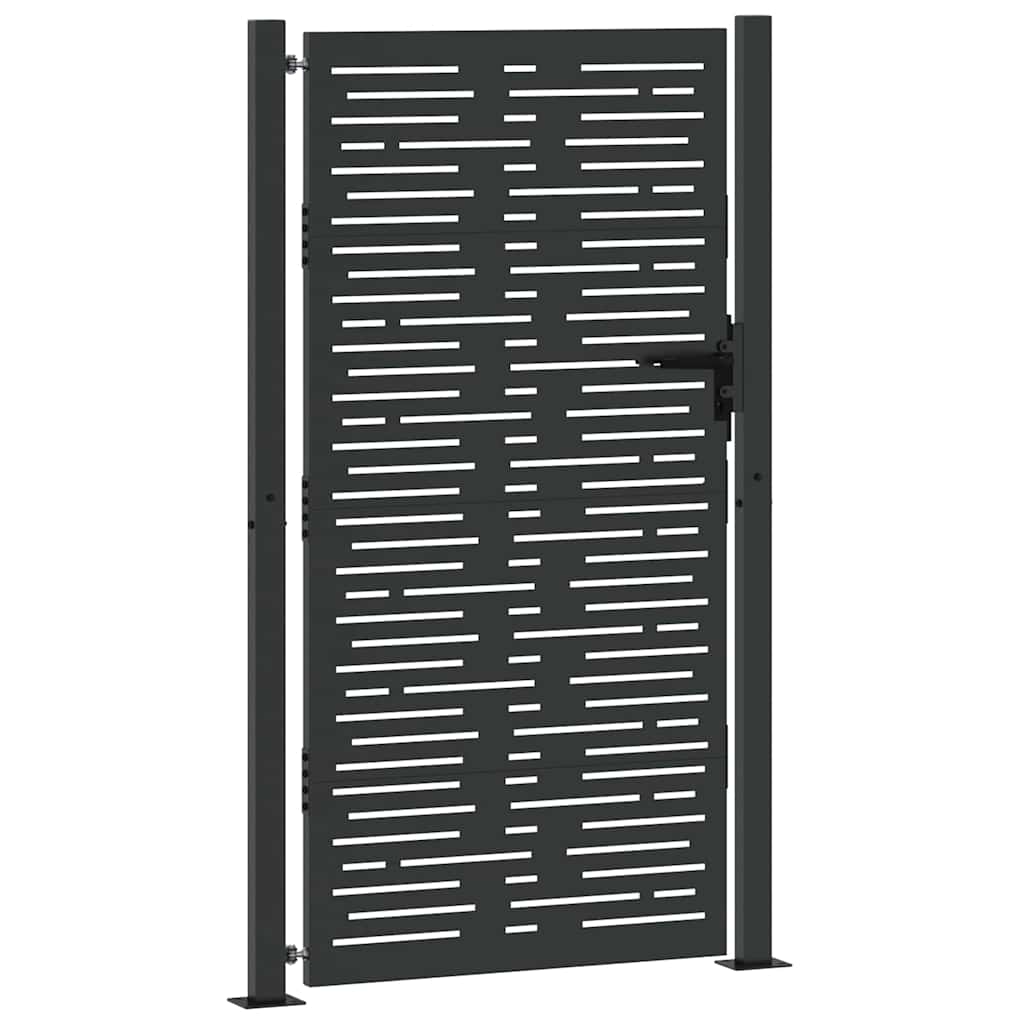 Tuinpoort met slot Zwart 110 x 180 cm Gepoedercoat staal is nu te koop bij PeponiXL, paradijselijk wonen!