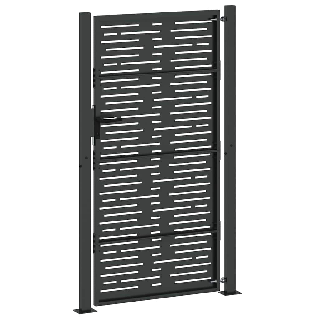 Tuinpoort met slot Zwart 110 x 180 cm Gepoedercoat staal is nu te koop bij PeponiXL, paradijselijk wonen!