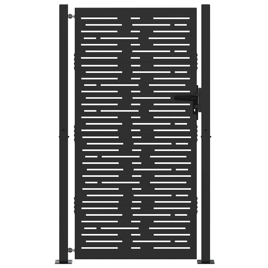 Tuinpoort met slot Zwart 110 x 180 cm Gepoedercoat staal is nu te koop bij PeponiXL, paradijselijk wonen!