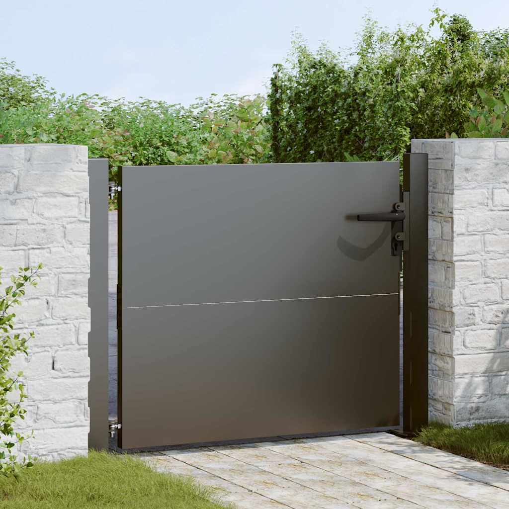 Tuinpoort met slot Zwart 110 x 105 cm Gepoedercoat staal is nu te koop bij PeponiXL, paradijselijk wonen!