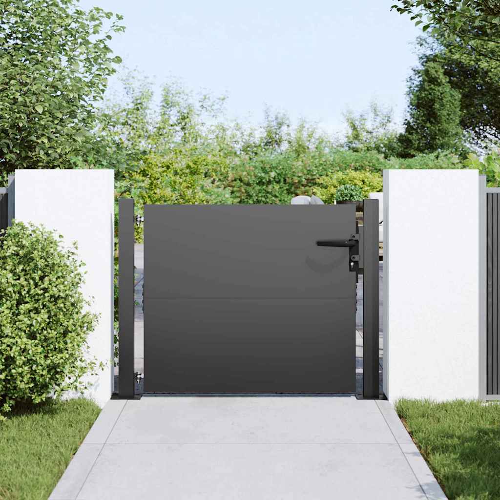 Tuinpoort met slot Zwart 110 x 105 cm Gepoedercoat staal is nu te koop bij PeponiXL, paradijselijk wonen!