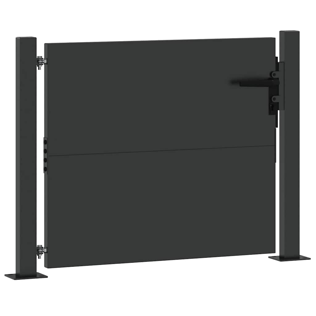 Tuinpoort met slot Zwart 110 x 105 cm Gepoedercoat staal is nu te koop bij PeponiXL, paradijselijk wonen!
