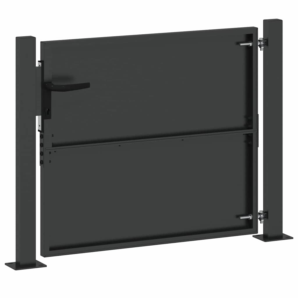 Tuinpoort met slot Zwart 110 x 105 cm Gepoedercoat staal is nu te koop bij PeponiXL, paradijselijk wonen!