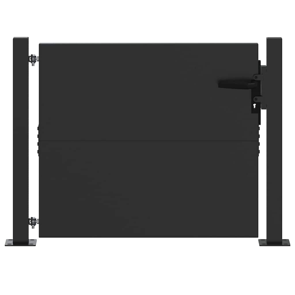 Tuinpoort met slot Zwart 110 x 105 cm Gepoedercoat staal is nu te koop bij PeponiXL, paradijselijk wonen!