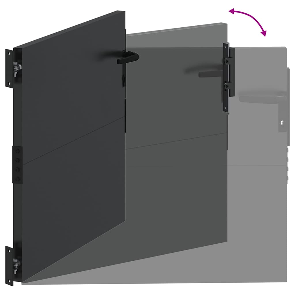 Tuinpoort met slot Zwart 110 x 105 cm Gepoedercoat staal is nu te koop bij PeponiXL, paradijselijk wonen!