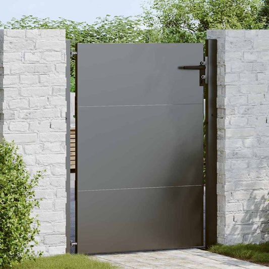 Tuinpoort met slot Zwart 110 x 155 cm Gepoedercoat staal is nu te koop bij PeponiXL, paradijselijk wonen!