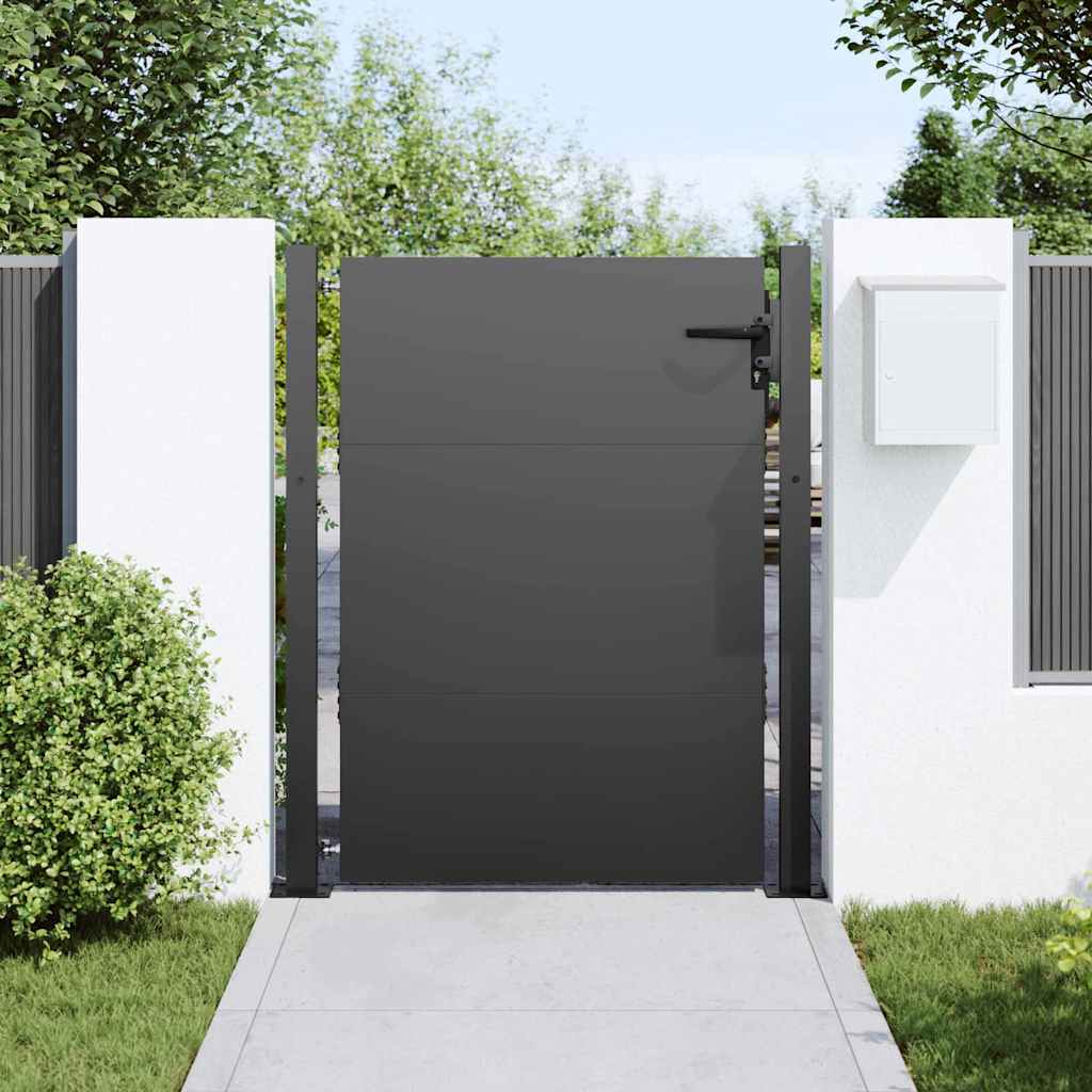 Tuinpoort met slot Zwart 110 x 155 cm Gepoedercoat staal is nu te koop bij PeponiXL, paradijselijk wonen!