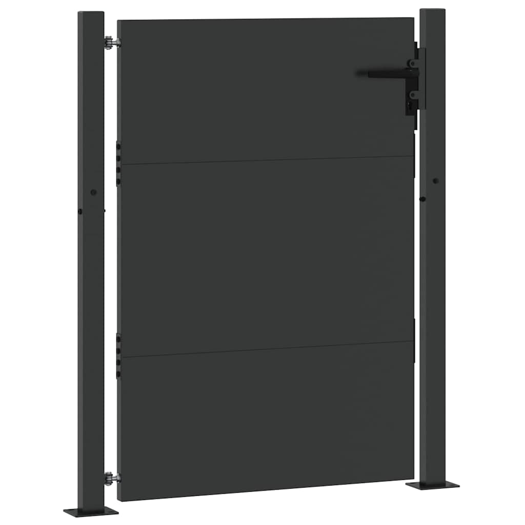 Tuinpoort met slot Zwart 110 x 155 cm Gepoedercoat staal is nu te koop bij PeponiXL, paradijselijk wonen!