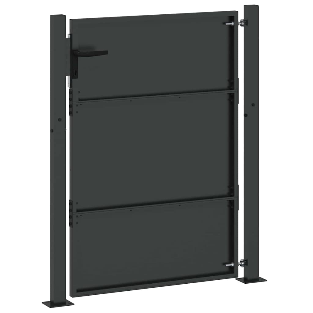 Tuinpoort met slot Zwart 110 x 155 cm Gepoedercoat staal is nu te koop bij PeponiXL, paradijselijk wonen!