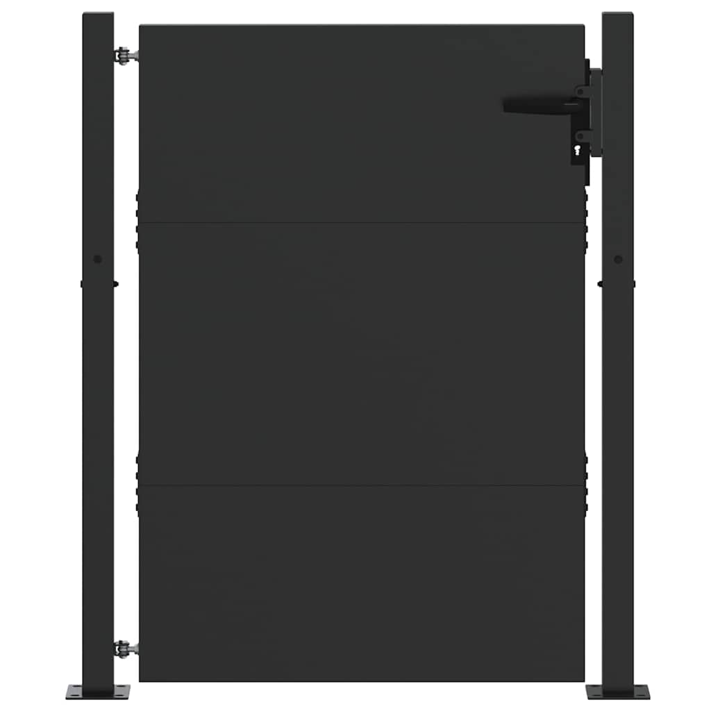 Tuinpoort met slot Zwart 110 x 155 cm Gepoedercoat staal is nu te koop bij PeponiXL, paradijselijk wonen!