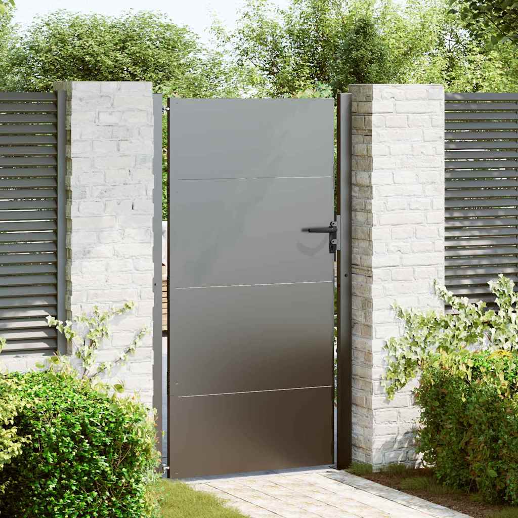 Tuinpoort met slot Zwart 110 x 180 cm Gepoedercoat staal is nu te koop bij PeponiXL, paradijselijk wonen!