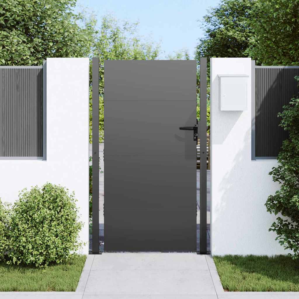 Tuinpoort met slot Zwart 110 x 180 cm Gepoedercoat staal is nu te koop bij PeponiXL, paradijselijk wonen!