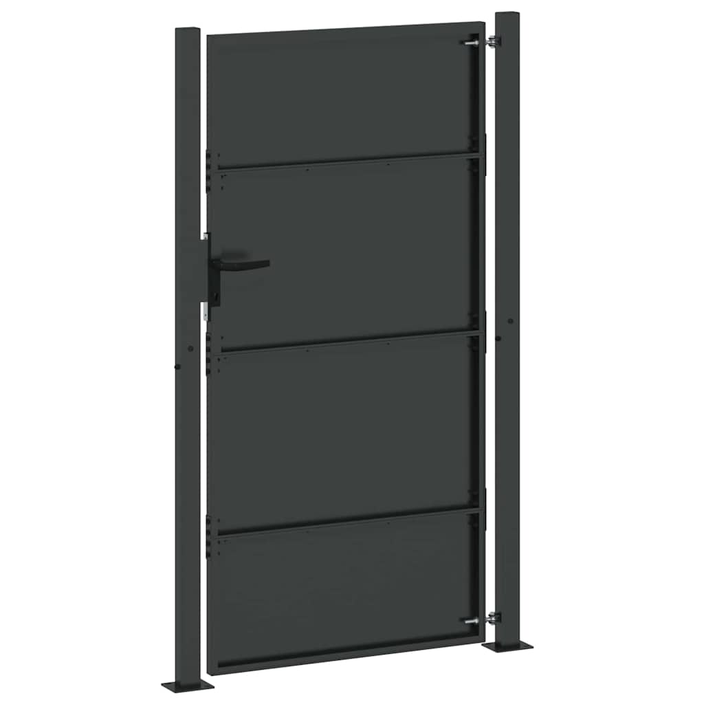 Tuinpoort met slot Zwart 110 x 180 cm Gepoedercoat staal is nu te koop bij PeponiXL, paradijselijk wonen!