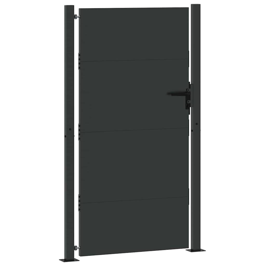 Tuinpoort met slot Zwart 105 x 205 cm Gepoedercoat staal is nu te koop bij PeponiXL, paradijselijk wonen!