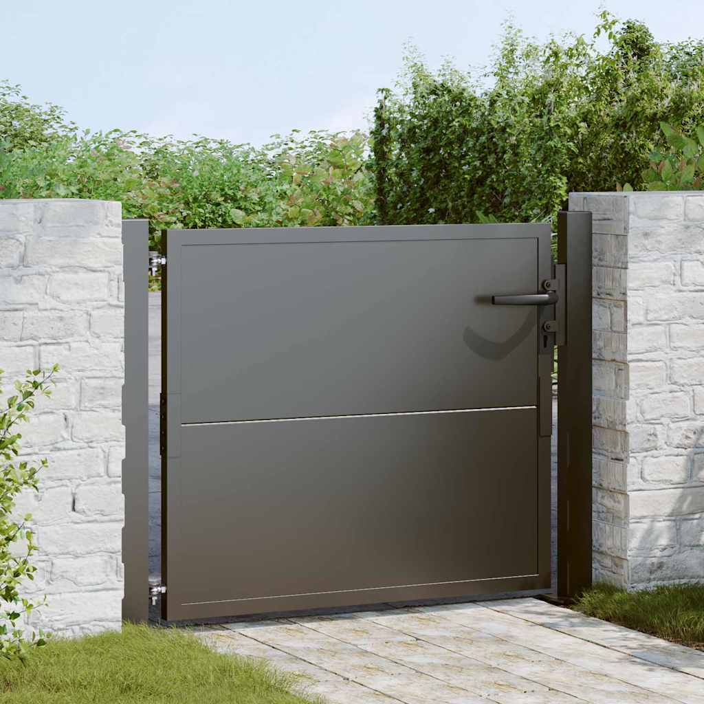 Tuinpoort met slot Zwart 110 x 105 cm Gepoedercoat staal is nu te koop bij PeponiXL, paradijselijk wonen!