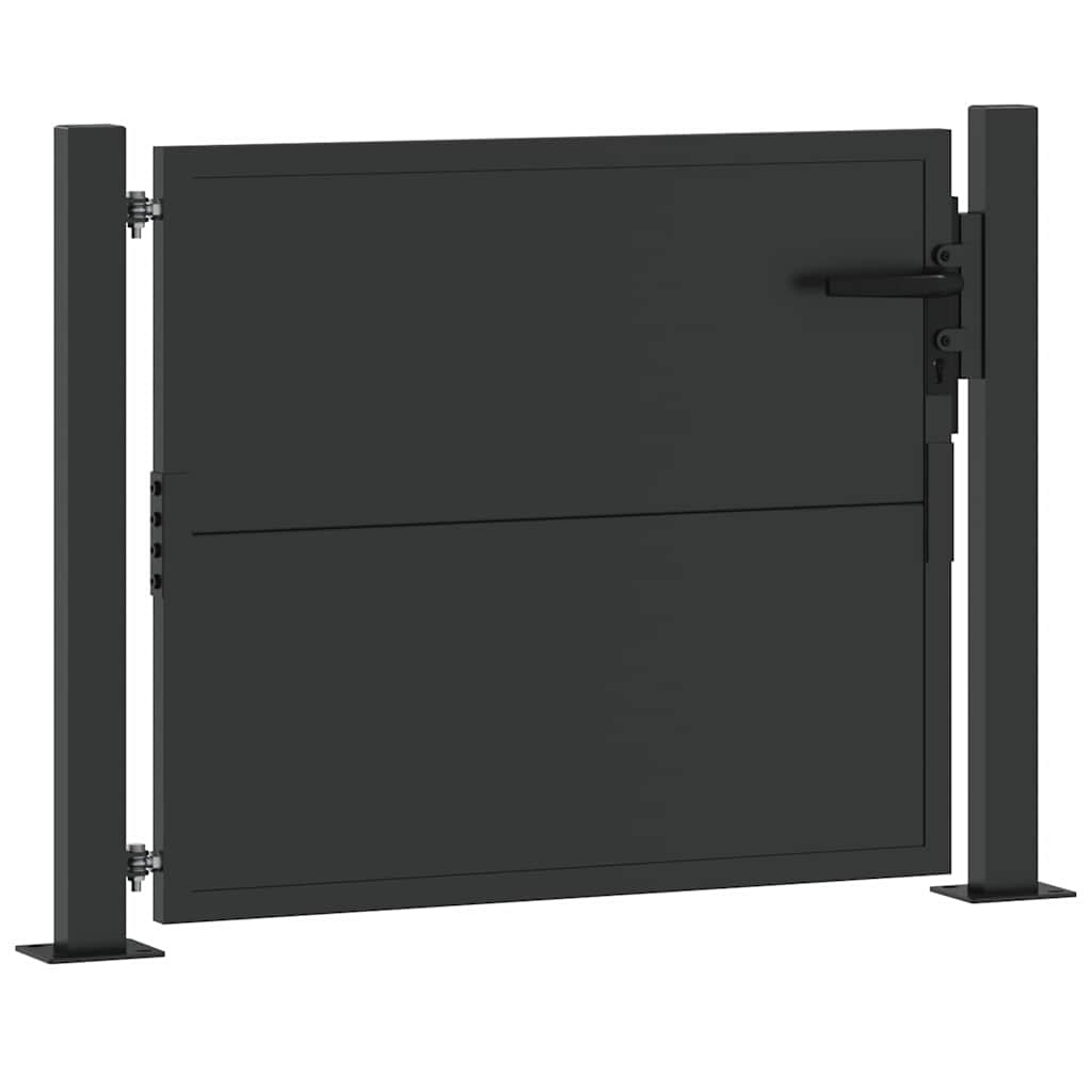 Tuinpoort met slot Zwart 110 x 105 cm Gepoedercoat staal is nu te koop bij PeponiXL, paradijselijk wonen!
