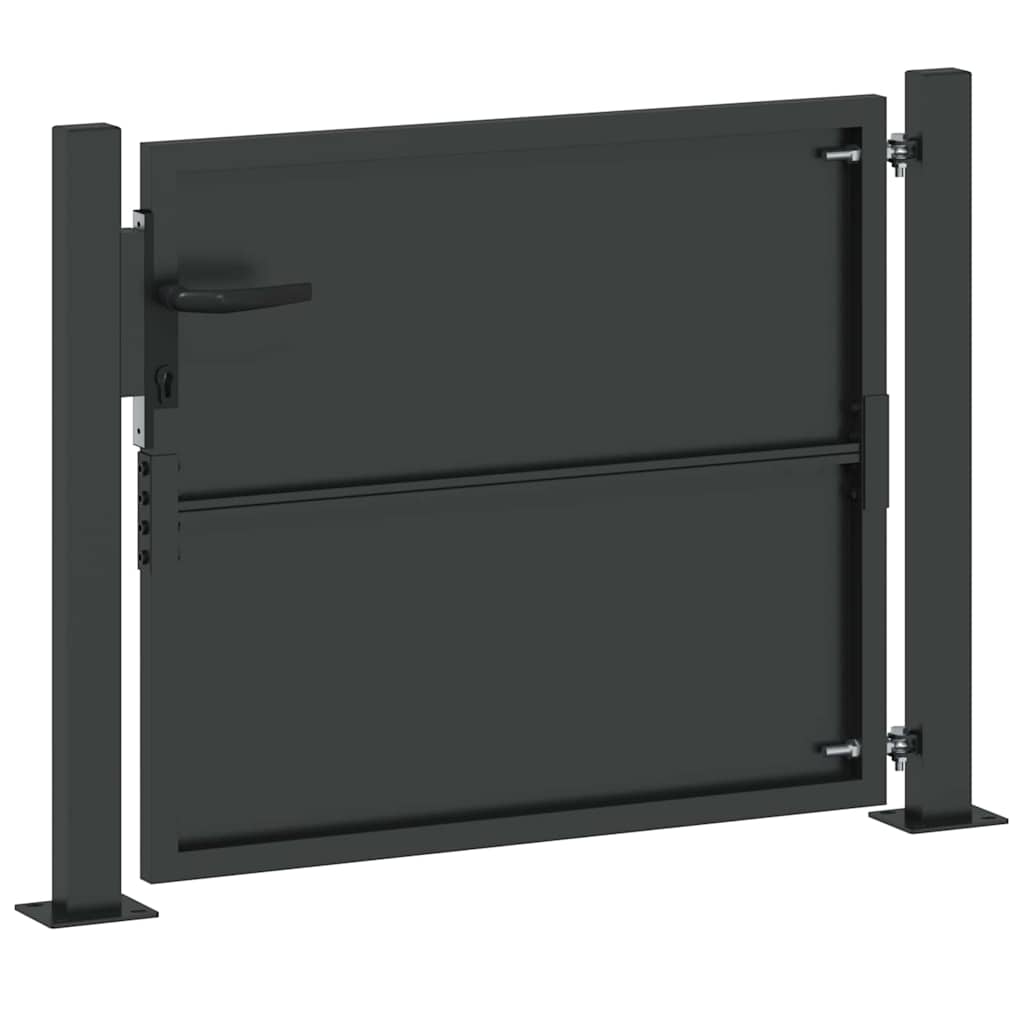 Tuinpoort met slot Zwart 110 x 105 cm Gepoedercoat staal is nu te koop bij PeponiXL, paradijselijk wonen!
